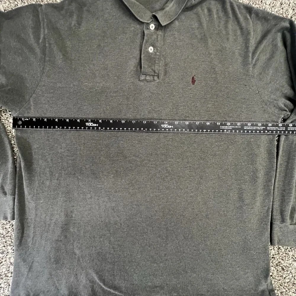Vtg Ralph Lauren Polo Shirt Mens Extra Large XL Gray Long Sleeve  Pony Cotton